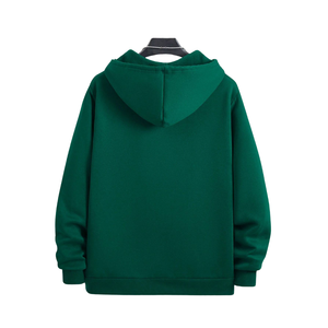 Sweat-shirt à capuche zippé en molleton vert pour homme, coupe ample, avec poche, pour l'automne et l'hiver - Product Image 2