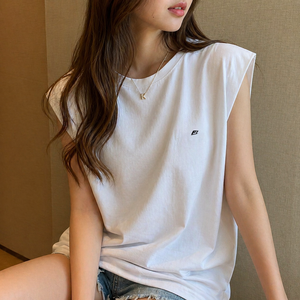 Women's Brown Color Crop <b>Top</b> Crew Neck Short Sleeve Loose Fit Casual Knitted Cotton Shirt Solid Color Front Logo women's shirt - Product Image 4