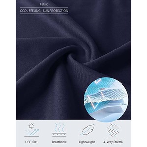 Polo de Manga Larga para Hombre, Color Sólido, Secado Rápido, Corte Ajustado, Ropa Casual de Golf, Azul Marino, Tejido de Poliéster - Product Image 6