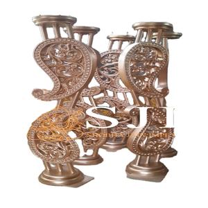 Pilar de Diseño Dorado con Estampado Paisley para Decoración de Bodas, Pilar Redondo Romano Blanco y Dorado para Decoración de Bodas, OEM ODM Disponible - Product Image 1