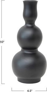 Jarrón Decorativo Minimalista de Metal Negro para Mesa, Diseño Escultural Hecho a Mano, Pieza Decorativa Moderna - Product Image 4
