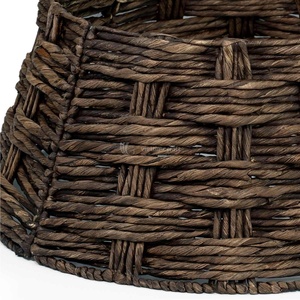 Black Water Hyacinth Woven <b>Christmas</b> <b>Tree</b> Collar, Round Rustic Woven Decorative <b>Base</b> <b>for</b> Artificial <b>Trees</b> - Product Image 4