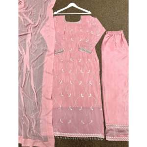 Belle broderie et paillettes pour femmes-Ensemble Plazzo avec design élégant fantaisie Dupatta - Product Image 6