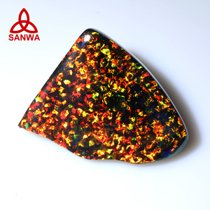 Op708 màu đen xám Nhật Bản phòng thí nghiệm phát triển Opal Vàng Lửa vật liệu thô đá chất lượng tốt cho đồ trang sức làm và nghệ thuật thiết kế - Product Image 1