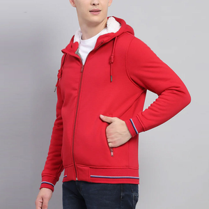 Mens Cotton Polyester Zip Hoodie Moisture Wicking Fabric Sports Casual Hoodie Europe Trend Mens Heavy Duty Cotton Zip Hoodie - Product Image 3