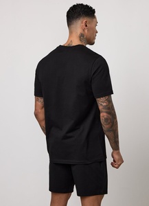 T-shirt noir uni ajusté en coton pour homme – Vente en gros 100 % coton - Product Image 2