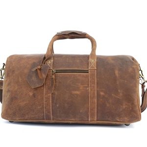 Sac de voyage rétro en cuir Crazy Horse grand format pour homme – Sac de week-end en cuir véritable durable pour homme – Livraison directe - Product Image 1