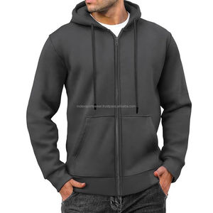Sweat à capuche à fermeture éclair pour hommes unisexe impression graphique Logo zippé personnalisé sérigraphie bouffée tissu respirant double couche pour l'été - Product Image 5