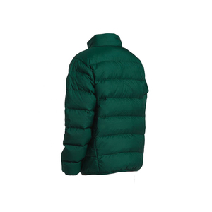 Chaqueta de Plumón para Hombre, Invierno, Cortavientos, Cierre de Cremallera, Cuello Alto Informal, Verde Sólido, Corte Regular, Ropa Exterior - Product Image 3