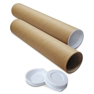 Empaquetado de tubos de papel impresos personalizados para tubos de correo, cajas cilíndricas redondas de cartón ecológico biodegradable Kraft. - Product Image 6