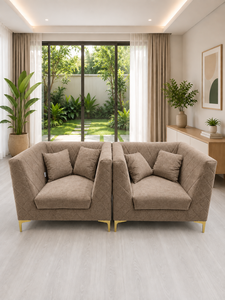 Ensemble de canapés de luxe 211 PIRAMID taupe émeraude pour hôtel, salon, appartement, tissu haut de gamme personnalisé, écologique, pieds en acier inoxydable - Product Image 2
