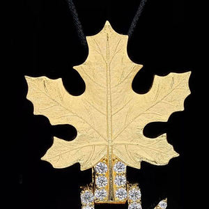 AMBER JEWELS T-118 6IX Collar con Colgante de Diamantes en Oro, Estilo Hiphop, Unisex, para Fiestas, Chapado en Oro de 18K, Diamantes Naturales, Certificado IGI - Product Image 3