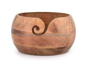 Meilleure vente bol de fil en bois personnalisé fait à la main bol de laine porte-fil bol en bois pour le tricot - Product Image 1