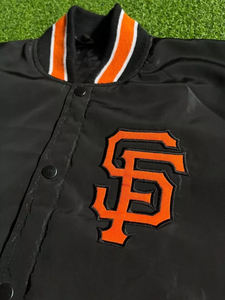 Veste universitaire noire en satin des San Francisco Giants - Product Image 3