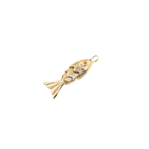 จี้รูปตาปลาประดับเพชรคิวบิกเซอร์โคเนียสีส้ม ทำจากทองเหลืองชุบทอง 18K สำหรับทำสร้อยคอและเครื่องประดับ - Product Image 4