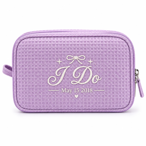 Custom Embroidered Beauty Branded logo Waffle Makeup Pouch Cosmetic <b>Bag</b> - Product Image 4
