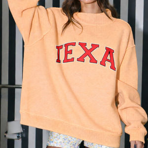 Hot Selling Winter Women Oversized Mockneck 100% Cotton Material <b>Drop</b> Shoulder Turtleneck Custom Logo Printing Front - Product Image 5