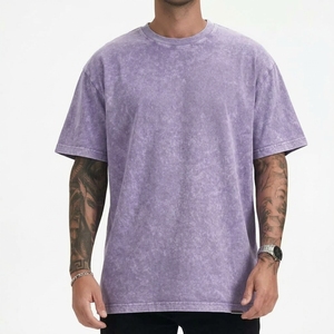 เสื้อยืดคอตตอนผู้ชายแบบย้อมสีสไตล์วินเทจ ทรงหลวม ใส่สบาย สตรีทแวร์ พรีเมียม รับผลิตตามแบบ OEM ผ้าฝ้าย 100% - Product Image 1