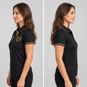 Custom <b>Women</b> <b>Polo</b> <b>Shirt</b> Lightweight Cotton Fabric Breathable Construction Comfortable Fit Short Sleeve Casual Fashion <b>Womens</b> - Product Image 4