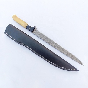 Custom Handmade Damascus Fillet Knife with Bone Handle Fixed Blade Fishing Knife Outdoor <b>Camping</b> Survival Knife - Product Image 6