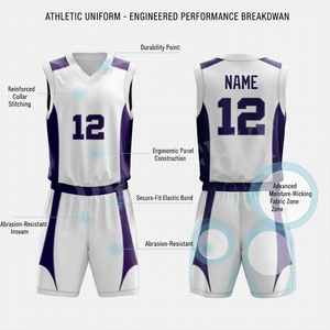 Professional Adult High Quality Basketball Jersey Set Moisture Wicking Custom Team Uniform for Youth Players Training Uniform - Product Image 2