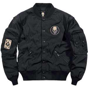 Men's Techwear Tactical Bomber <b>Jacket</b> Streetwear Cargo Windbreaker Urban Punk Gothic Patchwork Outerwear Utility Flight Coat - Product Image 2