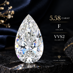 Diamant de laboratoire de 5,58 carats, forme poire, F VVS2 |   Diamant CVD certifié IGI CRAFTED CARBON CC-10526 - Product Image 2