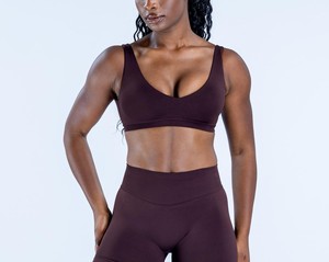 Soutien-gorge de sport respirant grande taille pour femme, maintien élevé, extensible dans quatre directions, écologique, avec logo frontal, pour les acheteurs d'articles de sport - Product Image 5