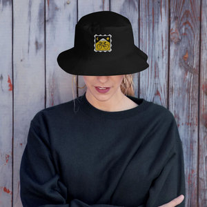 Unisex Black Bucket <b>Hat</b> With Embroidered Cycling Mountain Logo Front Panel Casual Wear Spring Summer Adult - Product Image 2