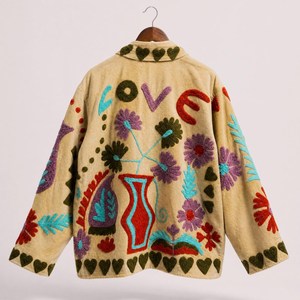 New Favourite Cotton <b>Velvet</b> Suzani Jacket Handmade Embroidered Boho Kimono <b>Coat</b> For <b>Women</b> Folk Art Spring Jacket Gift for Her - Product Image 2
