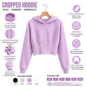 เสื้อฮู้ดครอป Cosh International Sorority Sisterhood สีพื้น ปักโลโก้ด้านหน้า แขนยาว ผ้าฟลีซ สำหรับใส่ในฤดูใบไม้ร่วง - Product Image 6