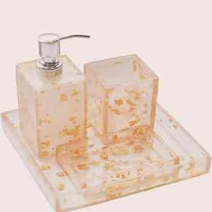 Juego de Accesorios de Baño de Resina Blanca de Alta Calidad, Duradero, Cuadrado - Product Image 1
