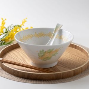 Bol à riz japonais en porcelaine Mino Ware Mimosa 180 Multi Bowl pour le pho et le service, compatible micro-ondes et lave-vaisselle - Product Image 1