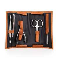 Kit de soin des ongles en acier inoxydable personnalisé de luxe, ensemble d'outils professionnels de manucure et de pédicure pour salon et usage domestique, OEM