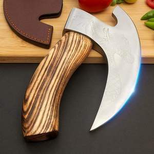Cuchillo para Pizza Vikingo Industrial Hecho a Mano STEEL CRAFT SCL, Cuchilla de Acero con Alto Contenido de Carbono, Mango de Madera de Palisandro, Funda - Product Image 4