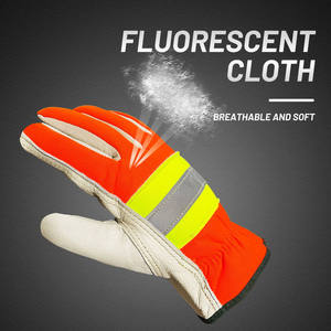 Fabricants directs d'usine, gants de travail en cuir de qualité supérieure, couleurs et designs demandés par les clients, gants de travail en cuir résistants. - Product Image 4