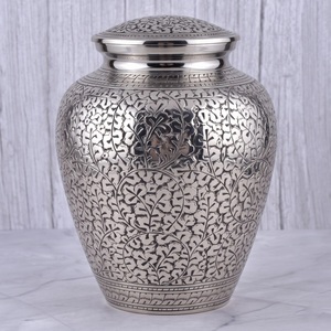 Gold and Silver <b>Rings</b> Brass Adult Cremation Urn with polished surface <b>for</b> Human <b>Ashes</b>, Funeral Memorial and Burial Urn - Product Image 6