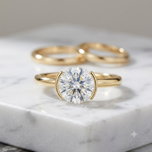 14K Solid Gold Rhodium Plated Jewelry Trendy Romantic Style Solitaire Design Wedding Engagement Women Moissanite <b>Diamond</b> <b>Rings</b> - Product Image 3