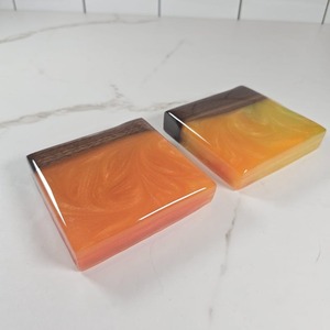 Sous-verres en bois et résine finition rustique, sous-verres en pierre style classique pour le commerce international et les projets de décoration intérieure personnalisés - Product Image 2