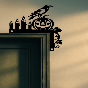 CIFbuy - Adorno de metal resistente con forma de caldero de bruja para Halloween, decoración de pared con silueta gótica para interiores y exteriores, decoración navideña - Product Image 2