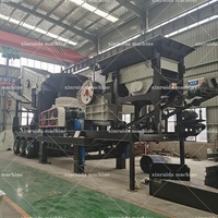 Concasseur à mâchoires mobile monté sur pneus résistant à l'usure avec moteur AC, station de concassage de granit et de dolomite à haute productivité