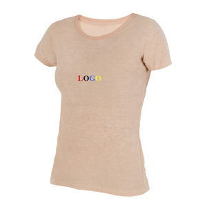 Camiseta de Algodón Azul para Mujer, Corte Ajustado, Cuello Redondo, Informal, con Logotipo Estampado, para Primavera/Verano - Product Image 2