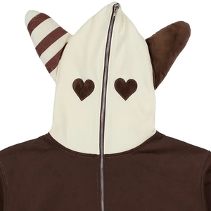 Nueva Sudadera con Capucha de Conejo con Orejas de Peluche, 100% Algodón, Talla Grande, de Alta Calidad, con Cremallera Completa y Logotipo Personalizado, Estilo Urbano - Product Image 5