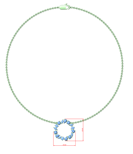 Collar Luna Mosaic Diamond Circle Station, Plata, Corte Radiante, Chapado en Rodio, Joyería para Mujer - Product Image 4