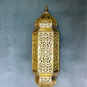 Lámpara de Pared de Hierro Estilo Art Deco, Acabado en Latón, Lámpara de Pared Tallada a Mano en Metal, Iluminación Decorativa para Diwali y Pascua - Product Image 6