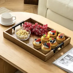 ถาดไม้มะม่วงทำมือ ถาดไม้ตกแต่งสำหรับตกแต่งครัวคุณภาพสูง ถาดเสิร์ฟบุฟเฟ่ต์ไม้ ปลอดภัย - Product Image 2