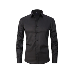 Chemise habillée bleu clair à manches longues pour homme, col classique, simple boutonnage, chemise de travail formelle, tenue professionnelle classique pour homme. - Product Image 3