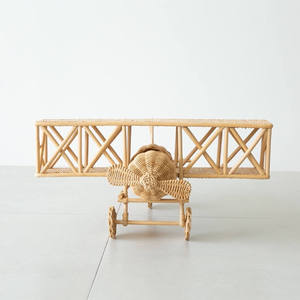 Avion en rotin naturel en gros, jouet artisanal en osier pour enfant, modèle de biplan suspendu, décoration pour chambre d'enfant et crèche - Product Image 5