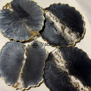 Designer Resin <b>Coasters</b> Handmade Premium Quality 4X4 Inches Square Luxury Style Home & Restaurant Use Tradebyd - Product Image 1