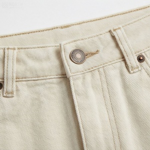 Jupe courte en jean taille haute pour femme, couleur unie, style décontracté avec poches, à porter toute l'année - Product Image 4